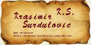Krasimir Surdulović vizit kartica